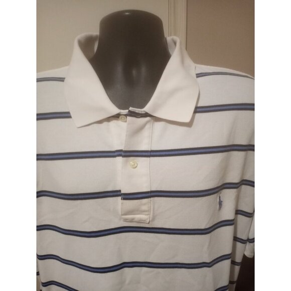 Vintage Polo Ralph Lauren Shirt Men’s 3XL Big White Blue Pony Logo Preppy Y2K - Picture 5 of 13